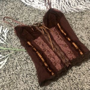 Sexy Cami/Lace Top in Chocolate Brown